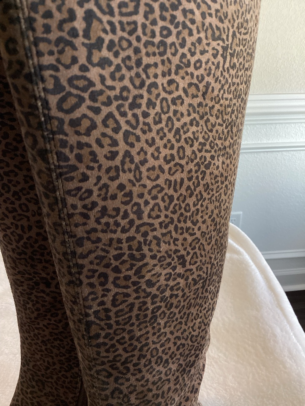 Jeffrey Campbell Knee High Boots Checkmate New 8 Cheetah Print Anthropologie - Picture 8 of 12